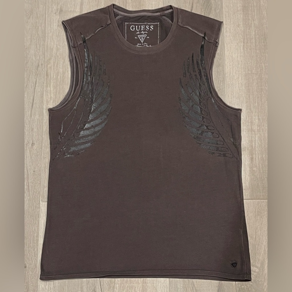 Guess Man Brown Tank Top Size S Vintage